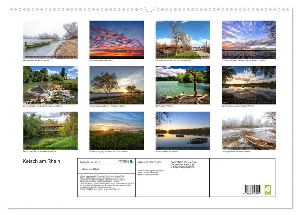 Ketsch am Rhein (CALVENDO Wandkalender 2027)