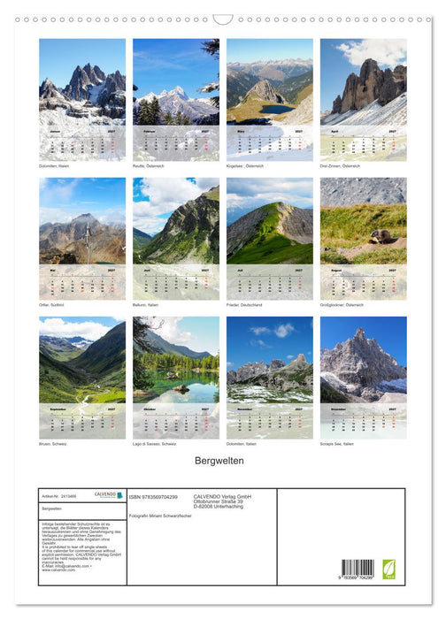 Bergwelten (CALVENDO Wandkalender 2027)