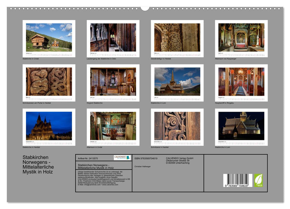 Stabkirchen Norwegens - Mittelalterliche Mystik in Holz (CALVENDO Premium Wandkalender 2027)