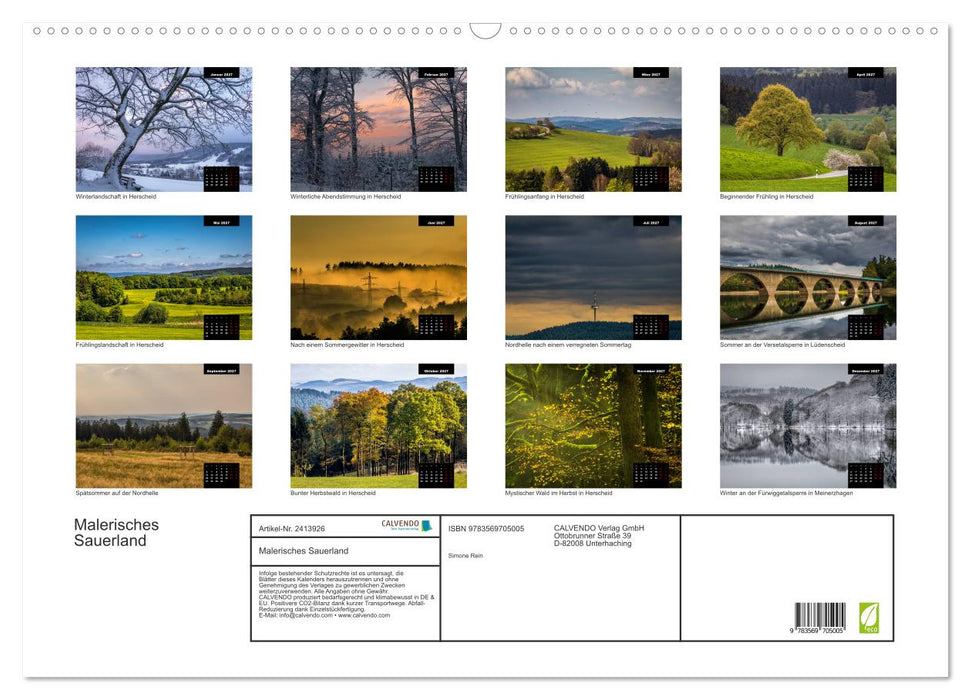 Malerisches Sauerland (CALVENDO Wandkalender 2027)