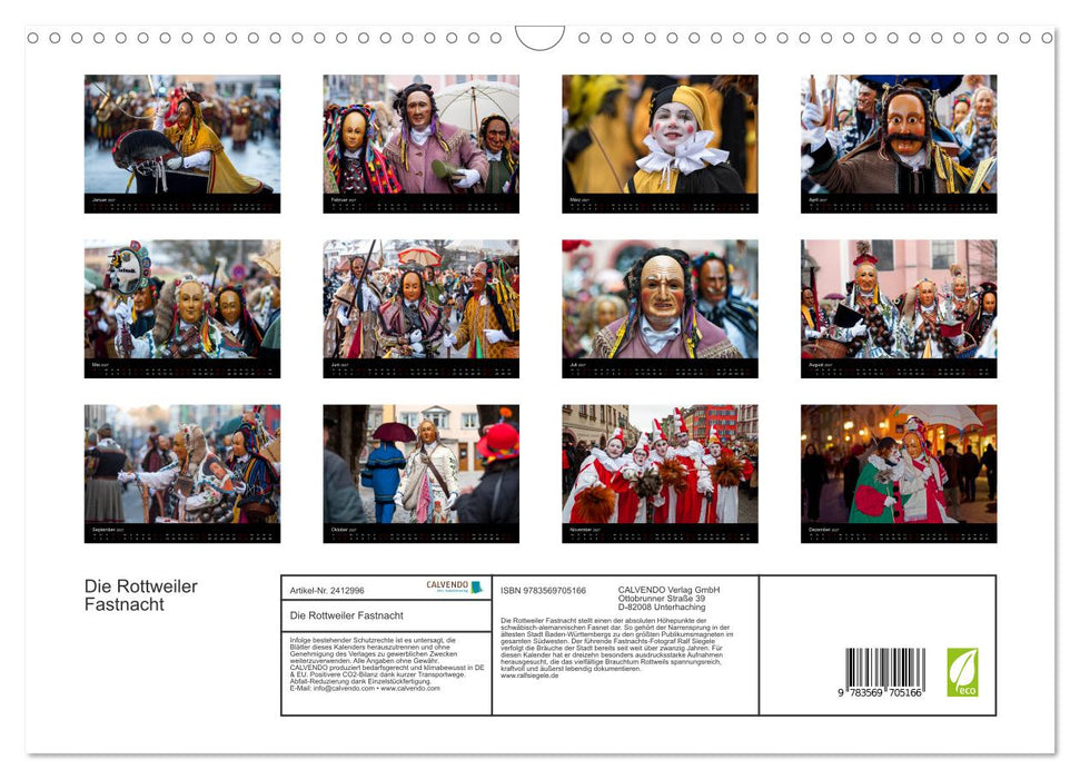 Die Rottweiler Fastnacht (CALVENDO Wandkalender 2027)