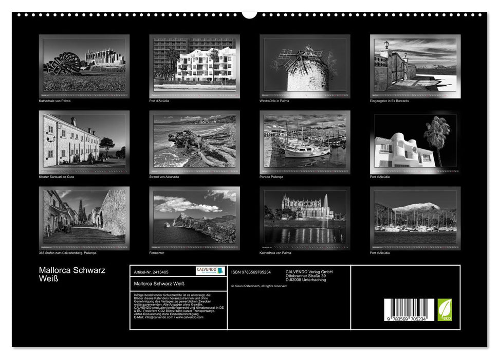 Mallorca Schwarz Weiß (CALVENDO Premium Wandkalender 2027)