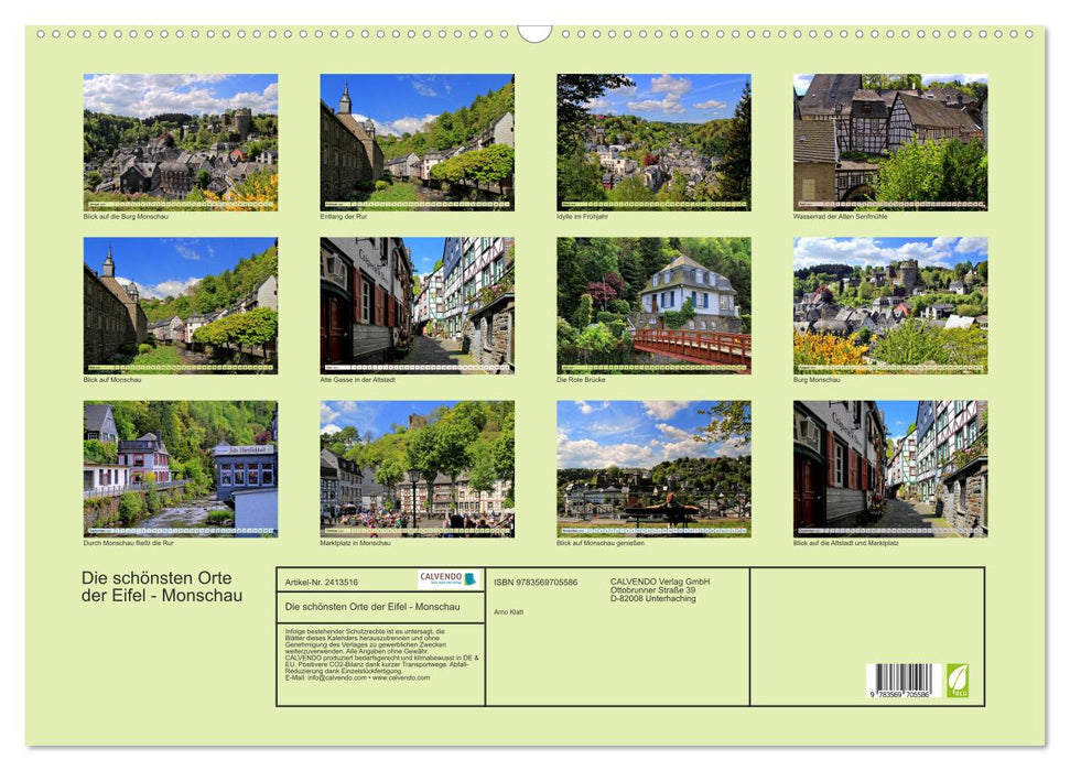 Die schönsten Orte der Eifel - Monschau (CALVENDO Wandkalender 2027)