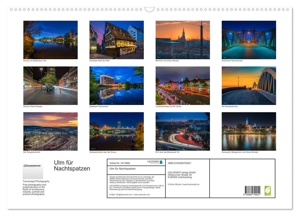 Ulm für Nachtspatzen (CALVENDO Wandkalender 2027)