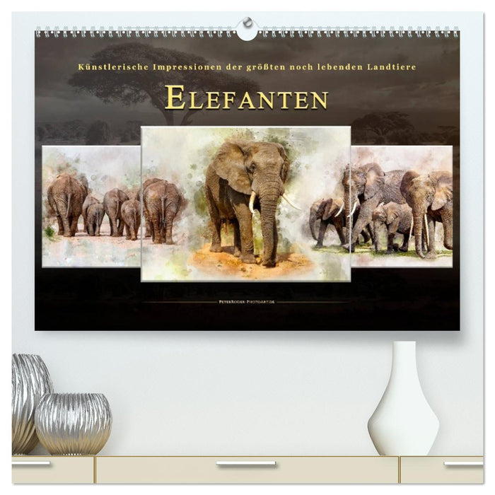 Elefanten - künstlerische Impressionen der größten noch lebenden Landtiere (CALVENDO Premium Wandkalender 2027)