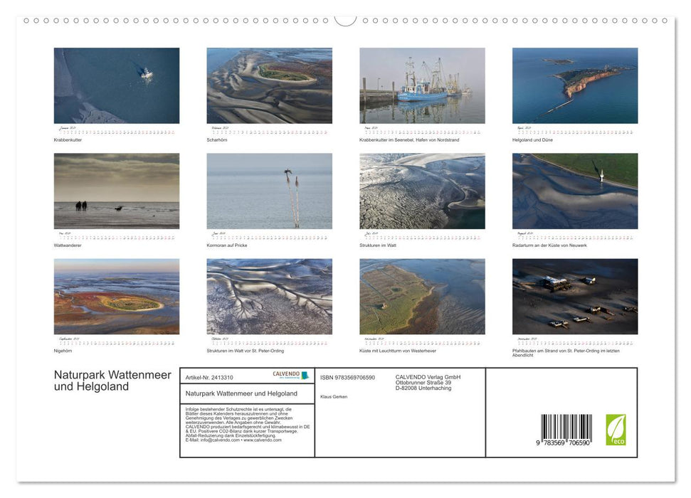 Naturpark Wattenmeer und Helgoland (CALVENDO Premium Wandkalender 2027)