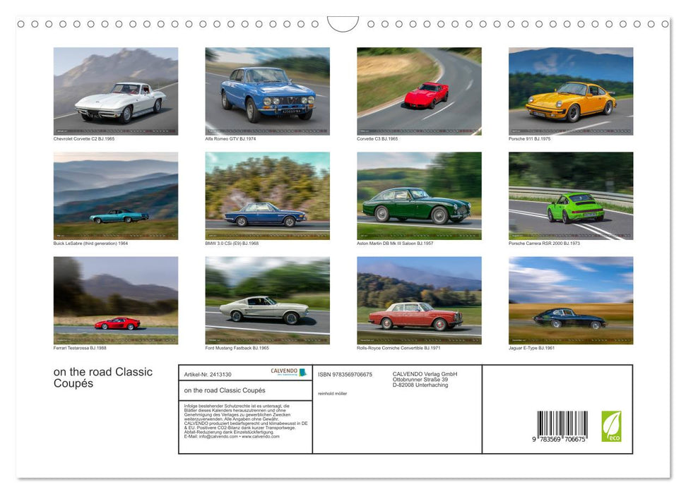 on the road Classic Coupés (CALVENDO Wandkalender 2027)