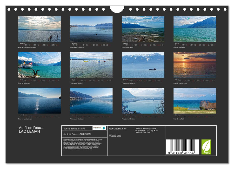 Au fil de l'eau... LAC LEMAN (CALVENDO Calendrier mensuel 2027)