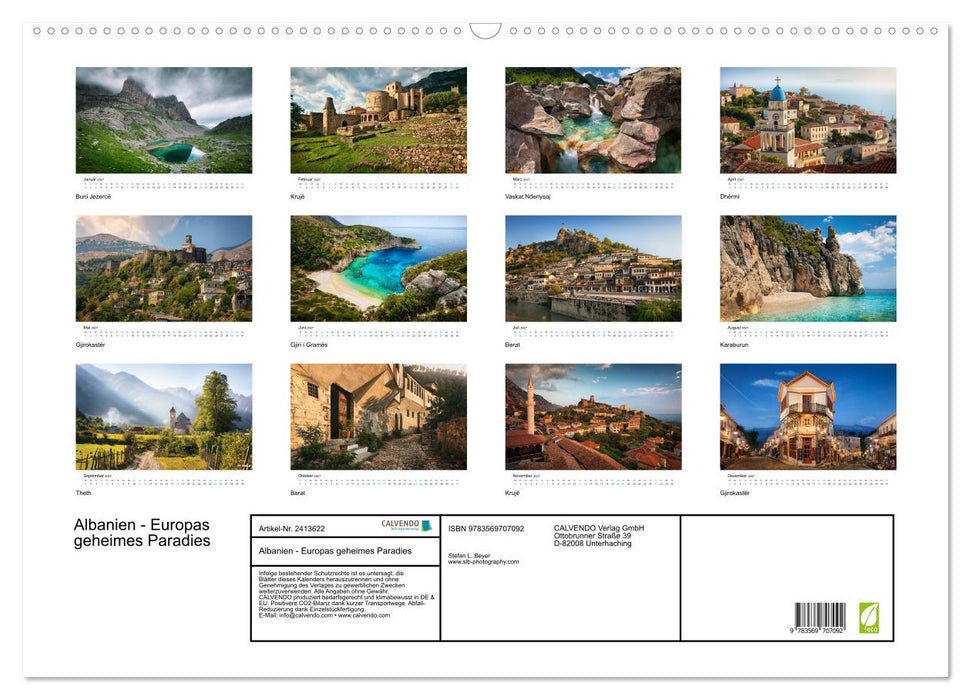 Albanien - Europas geheimes Paradies (CALVENDO Wandkalender 2027)