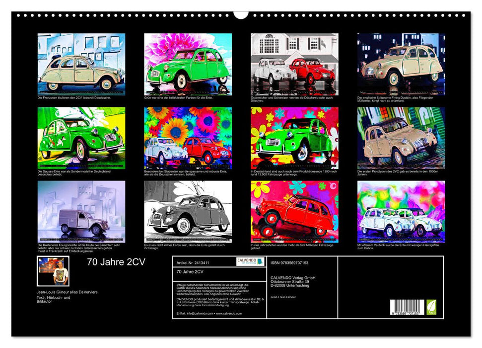 70 Jahre 2CV (CALVENDO Wandkalender 2027)