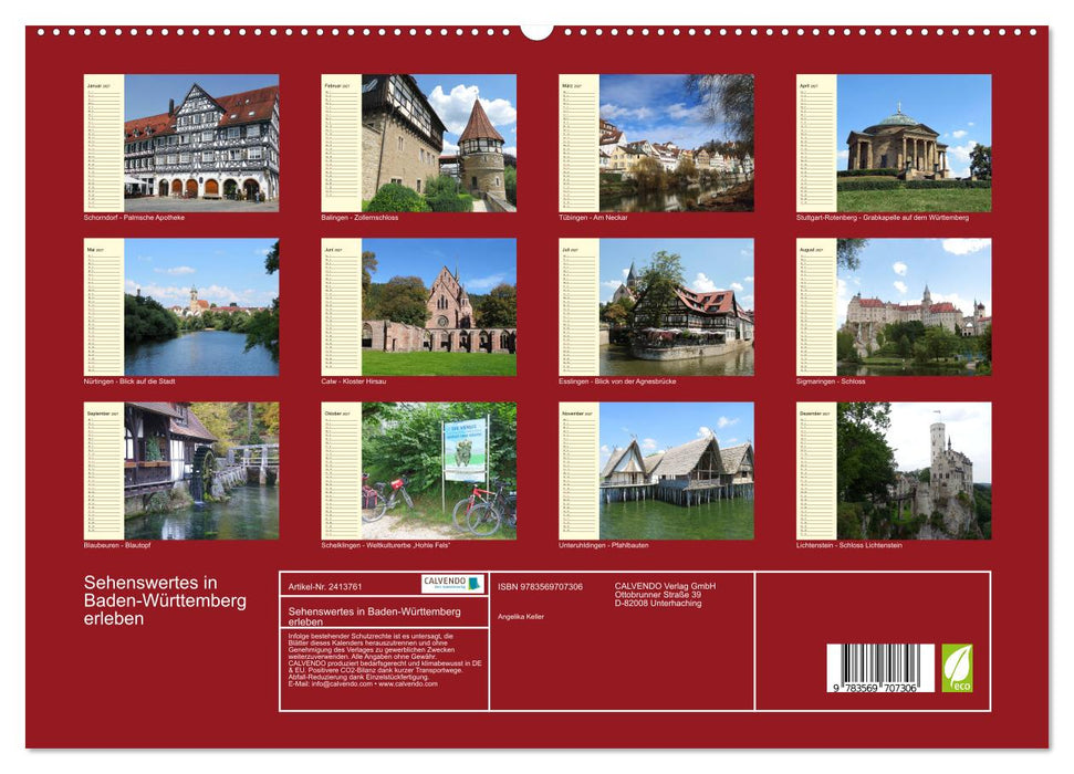 Sehenswertes in Baden-Württemberg erleben (CALVENDO Premium Wandkalender 2027)