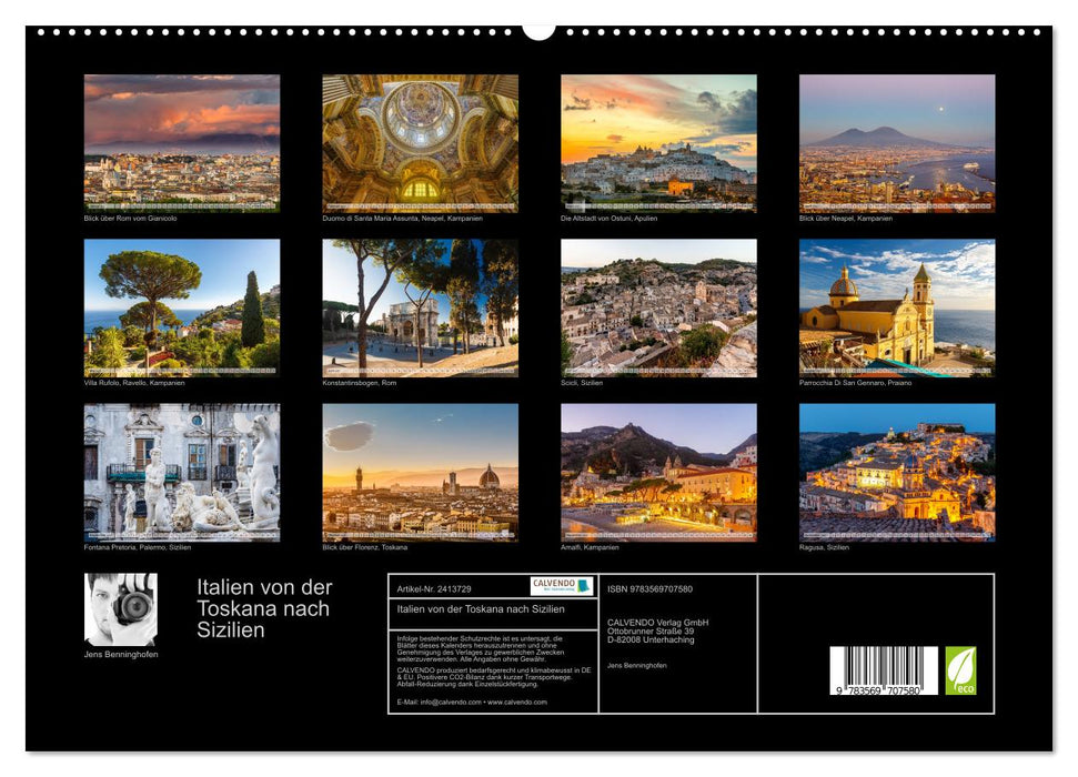 Italien von der Toskana nach Sizilien (CALVENDO Premium Wandkalender 2027)