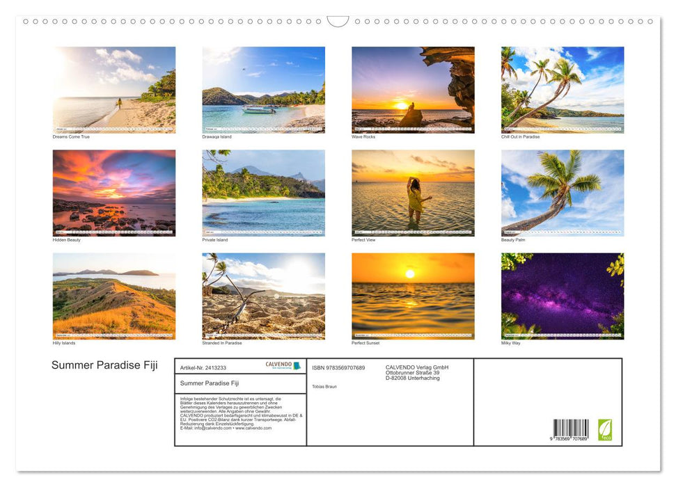 Summer Paradise Fiji (CALVENDO Wandkalender 2027)