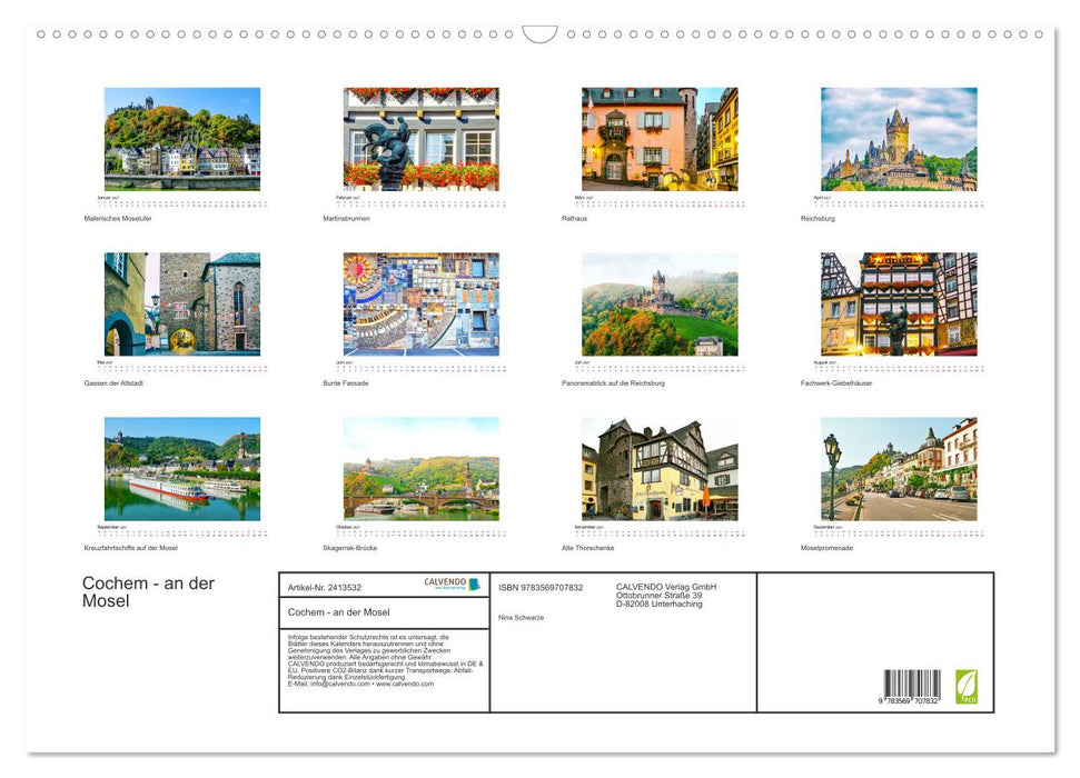 Cochem - an der Mosel (CALVENDO Wandkalender 2027)