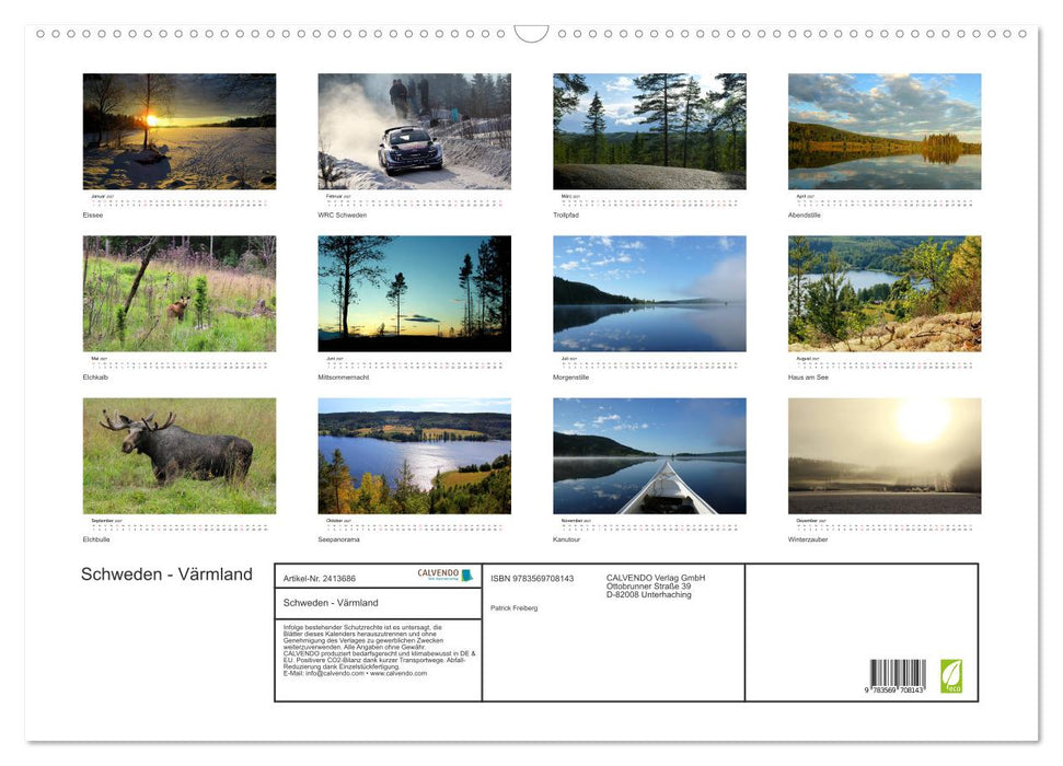 Schweden - Värmland (CALVENDO Wandkalender 2027)