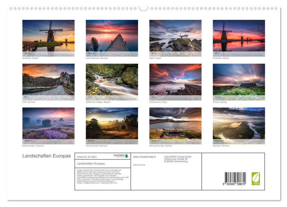 Landschaften Europas (CALVENDO Premium Wandkalender 2027)