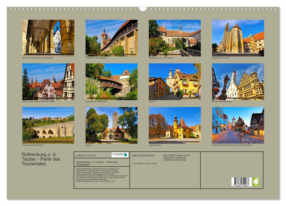 Rothenburg o. d. Tauber - Perle des Taubertales (CALVENDO Wandkalender 2027)