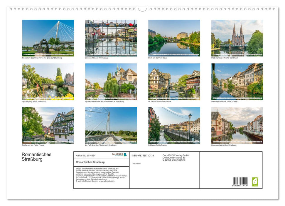 Romantisches Straßburg (CALVENDO Wandkalender 2027)