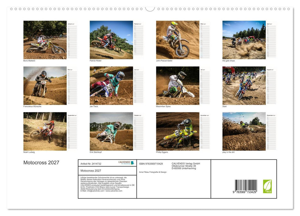 Motocross 2027 (CALVENDO Premium Wandkalender 2027)