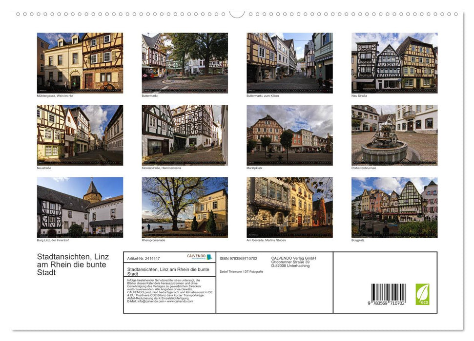 Stadtansichten, Linz am Rhein die bunte Stadt (CALVENDO Premium Wandkalender 2027)
