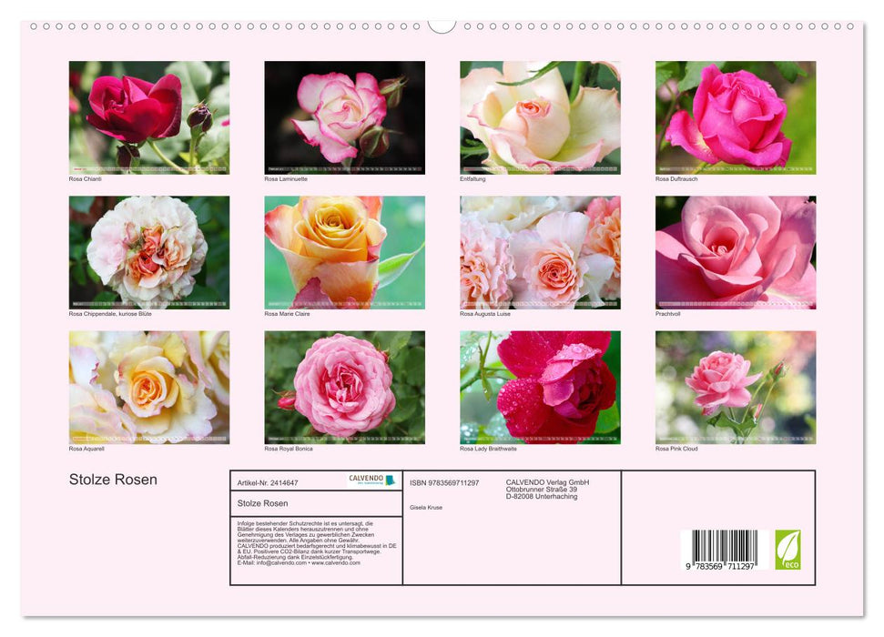 Stolze Rosen (CALVENDO Premium Wandkalender 2027)