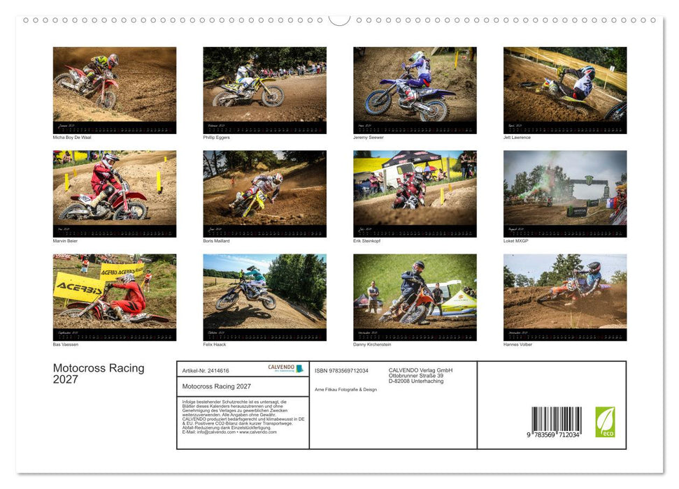 Motocross Racing 2027 (CALVENDO Premium Wandkalender 2027)