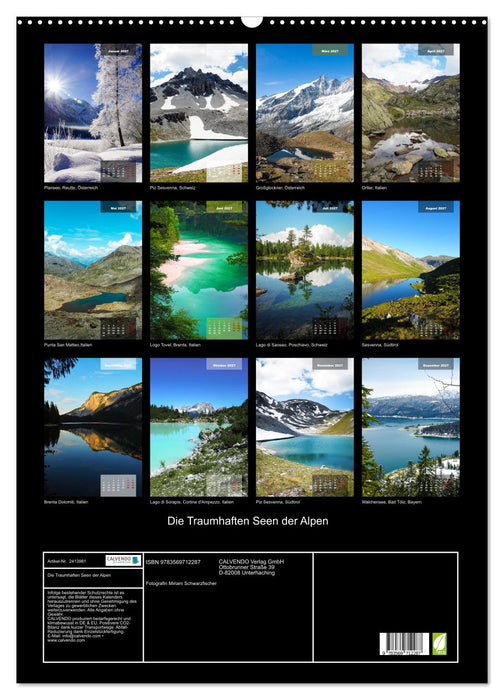 Die Traumhaften Seen der Alpen (CALVENDO Wandkalender 2027)