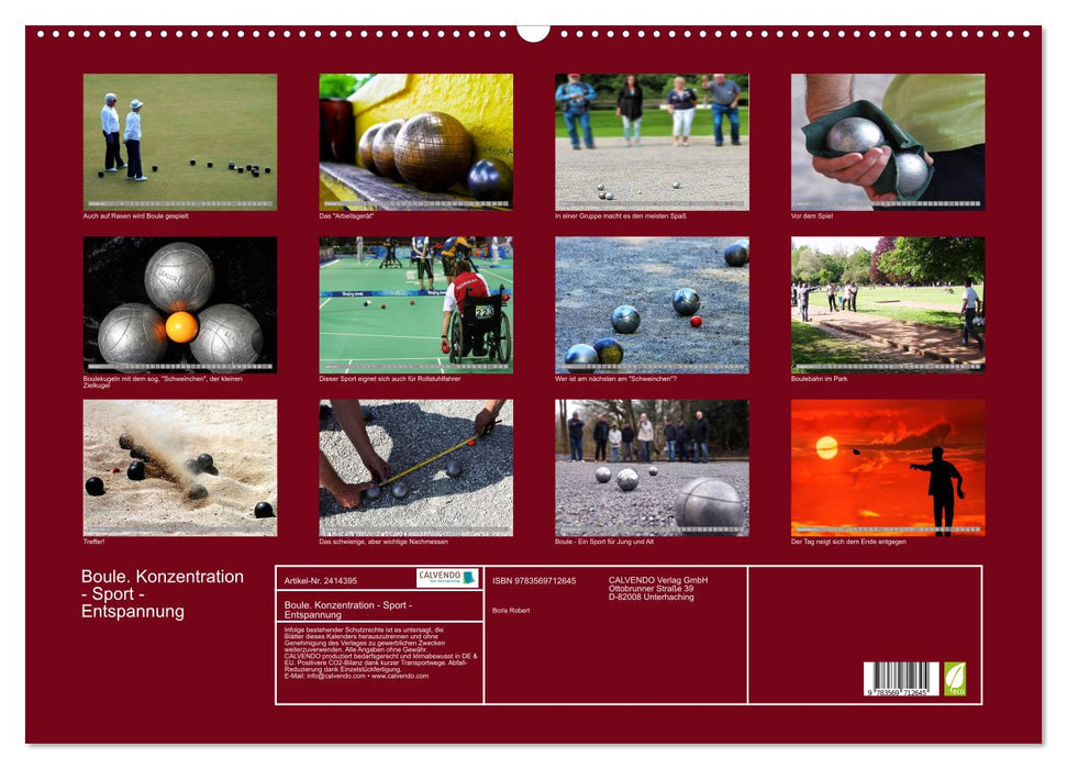 Boule. Konzentration - Sport - Entspannung (CALVENDO Wandkalender 2027)