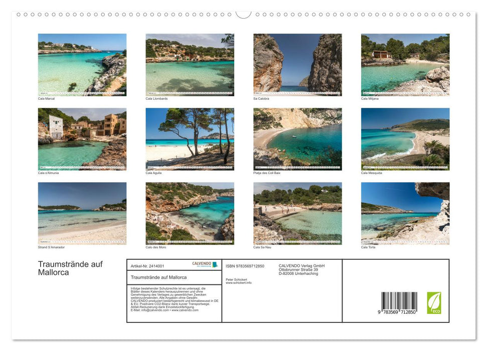 Traumstrände auf Mallorca (CALVENDO Premium Wandkalender 2027)