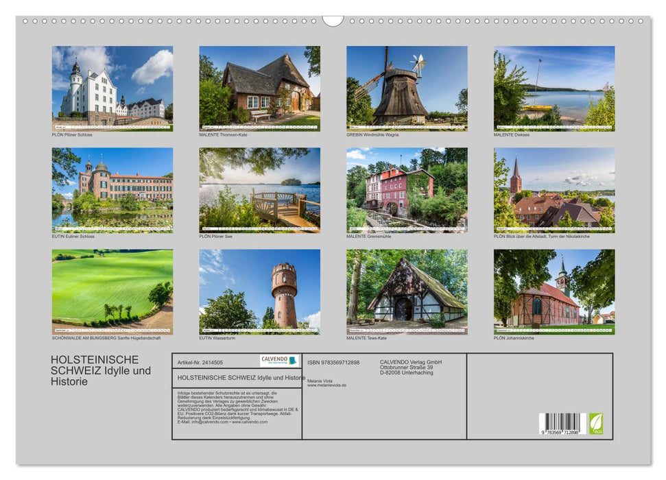 HOLSTEINISCHE SCHWEIZ Idylle und Historie (CALVENDO Wandkalender 2027)