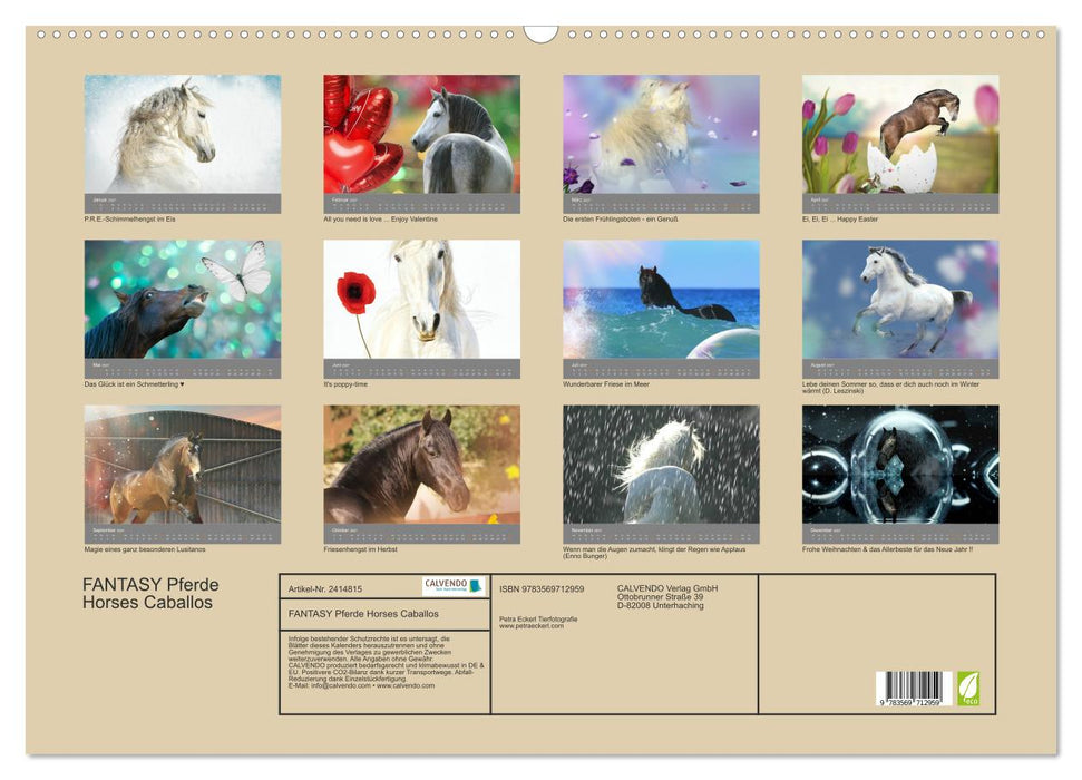 FANTASY Pferde Horses Caballos (CALVENDO Wandkalender 2027)