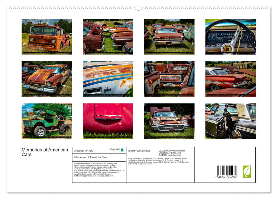 Memories of American Cars (CALVENDO Premium Wandkalender 2027)