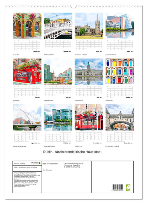 Dublin - faszinierende irische Hauptstadt (CALVENDO Wandkalender 2027)