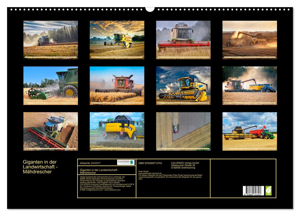 Giganten in der Landwirtschaft - Mähdrescher (CALVENDO Wandkalender 2027)
