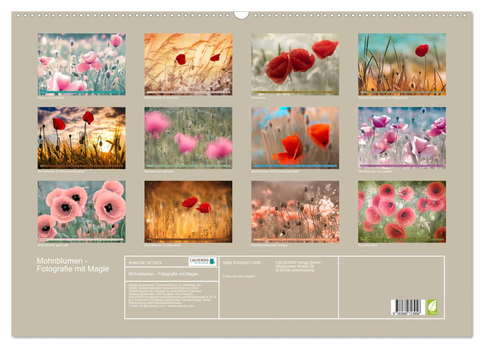 Mohnblumen - Fotografie mit Magie (CALVENDO Wandkalender 2027)