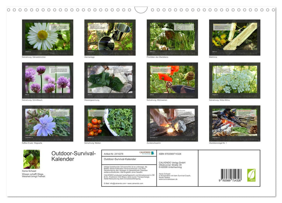 Outdoor-Survival-Kalender (CALVENDO Wandkalender 2027)