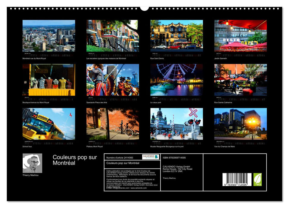 Couleurs pop sur Montréal (CALVENDO Calendrier supérieur 2027)