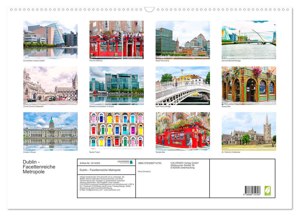 Dublin - Facettenreiche Metropole (CALVENDO Wandkalender 2027)