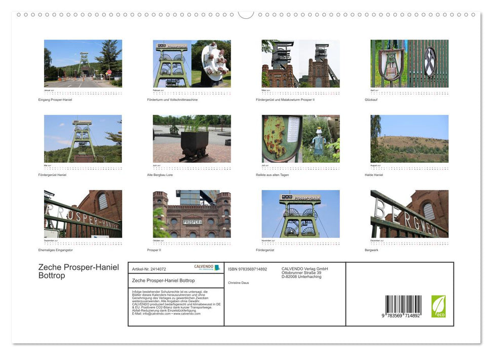 Zeche Prosper-Haniel Bottrop (CALVENDO Premium Wandkalender 2027)