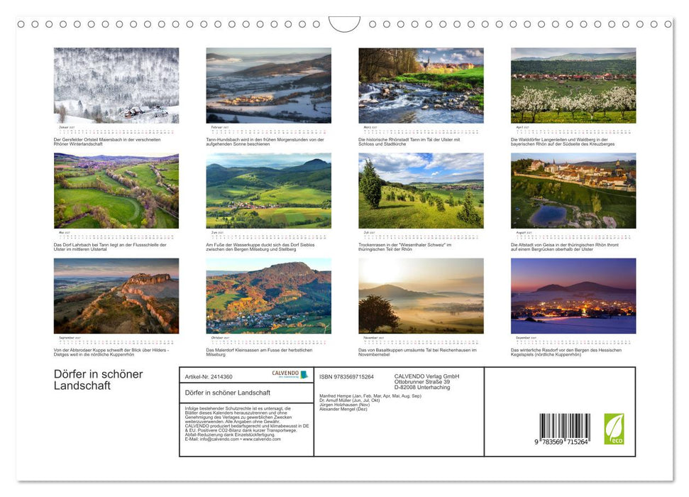 Dörfer in schöner Landschaft (CALVENDO Wandkalender 2027)