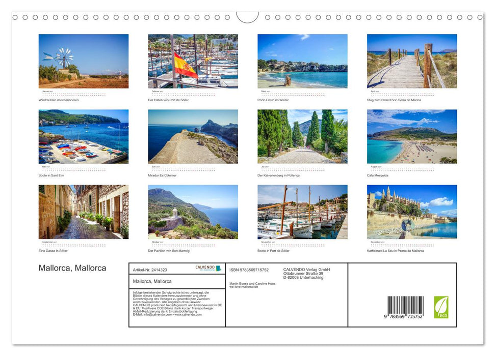 Mallorca, Mallorca (CALVENDO Wandkalender 2027)