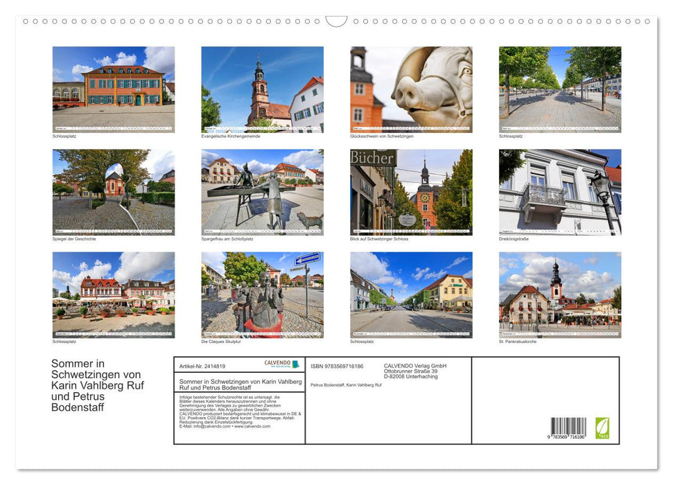 Sommer in Schwetzingen von Karin Vahlberg Ruf und Petrus Bodenstaff (CALVENDO Wandkalender 2027)