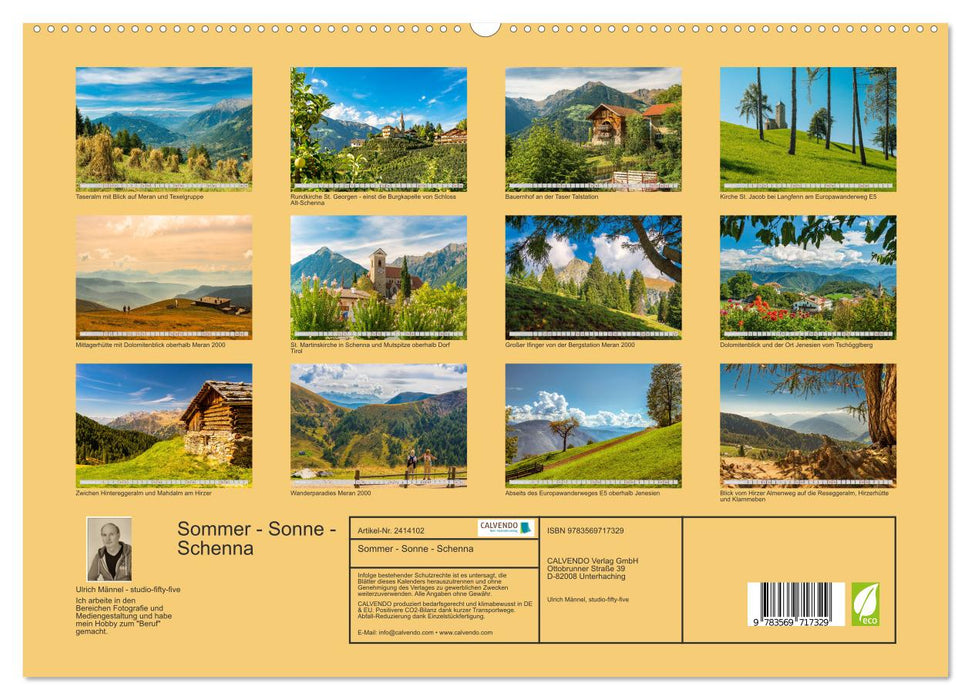 Sommer - Sonne - Schenna (CALVENDO Premium Wandkalender 2027)