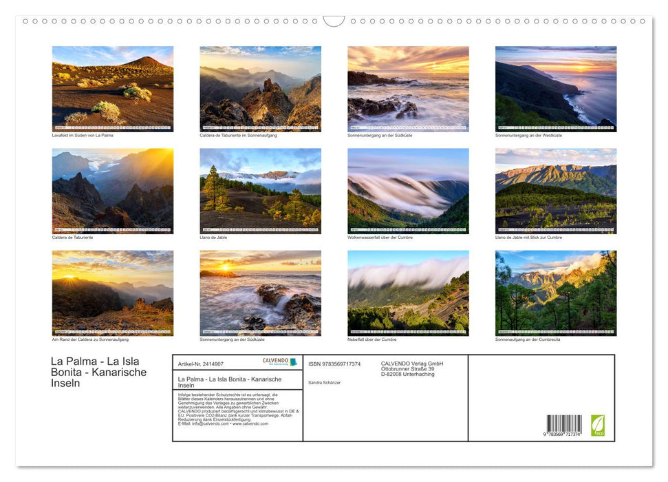La Palma - La Isla Bonita - Kanarische Inseln (CALVENDO Wandkalender 2027)