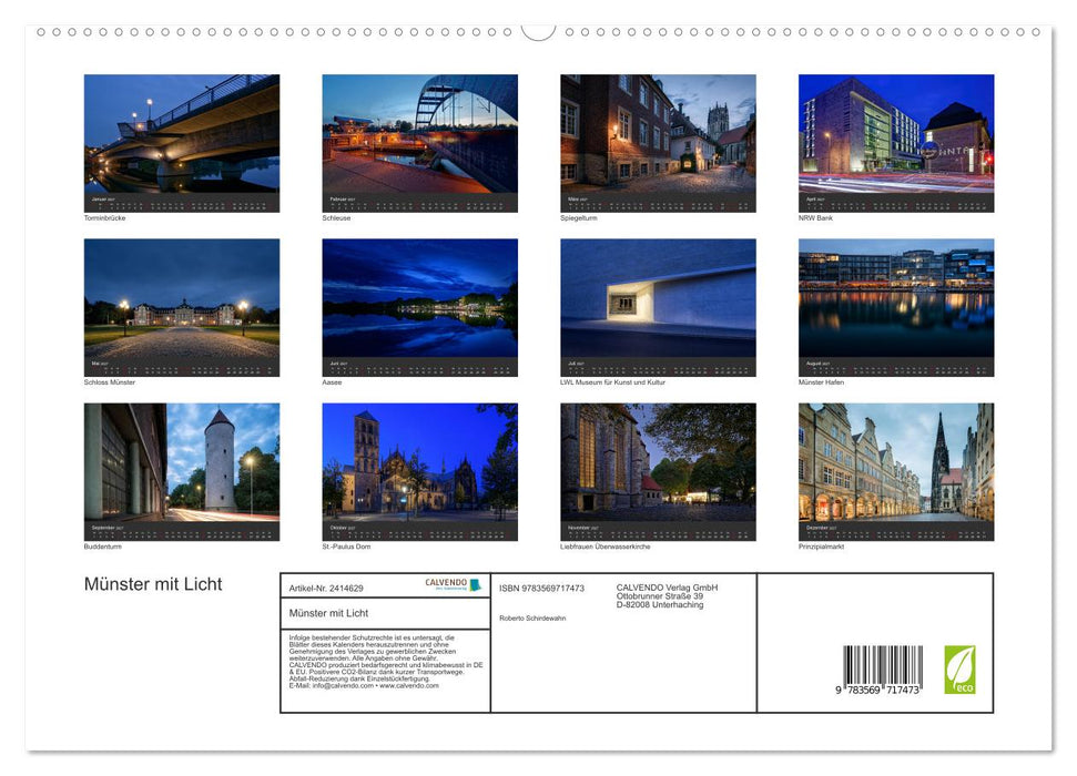 Münster mit Licht (CALVENDO Premium Wandkalender 2027)