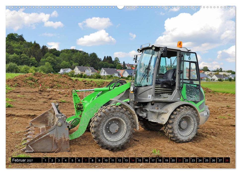 Baufahrzeuge auf der Baustelle (CALVENDO Premium Wandkalender 2027)