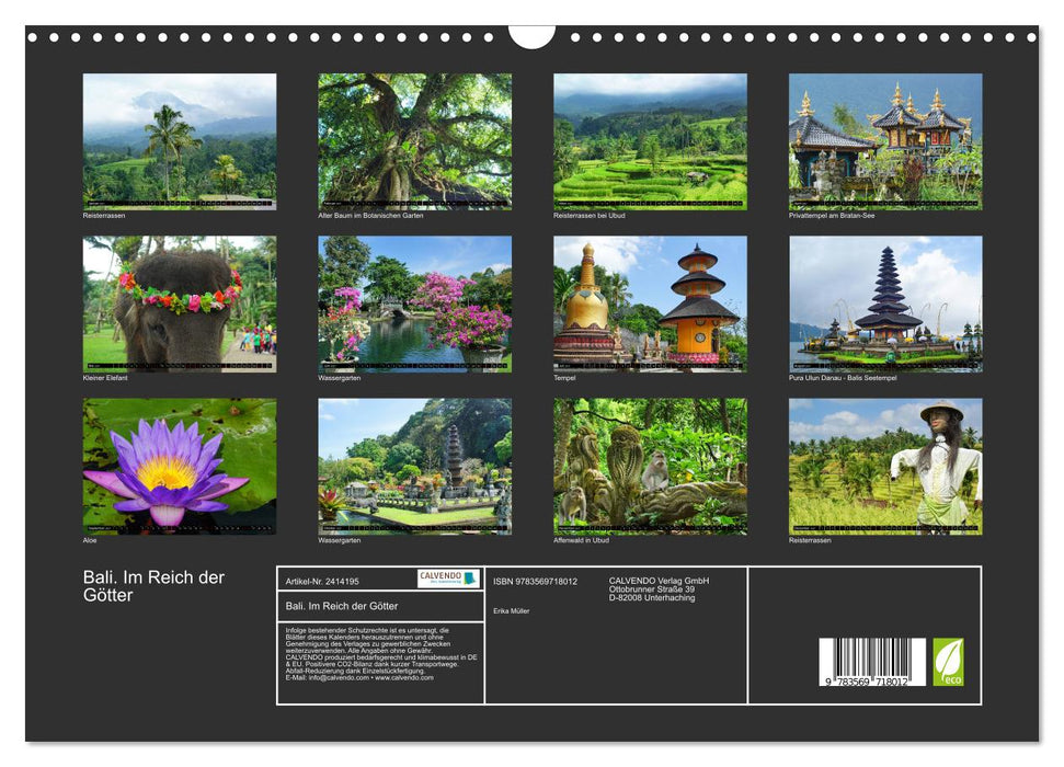 Bali. Im Reich der Götter (CALVENDO Wandkalender 2027)