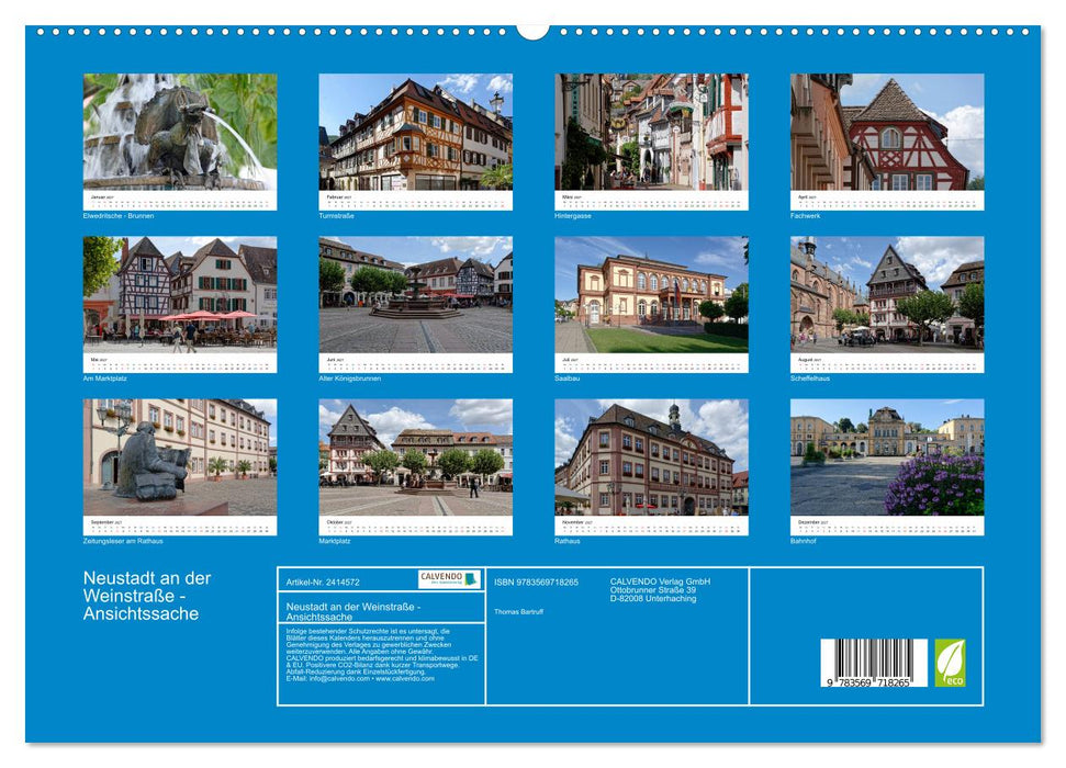 Neustadt an der Weinstraße - Ansichtssache (CALVENDO Premium Wandkalender 2027)