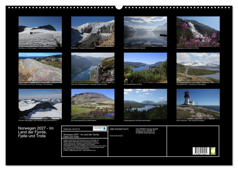 Norwegen 2027 - Im Land der Fjorde, Fjelle und Trolle (CALVENDO Wandkalender 2027)
