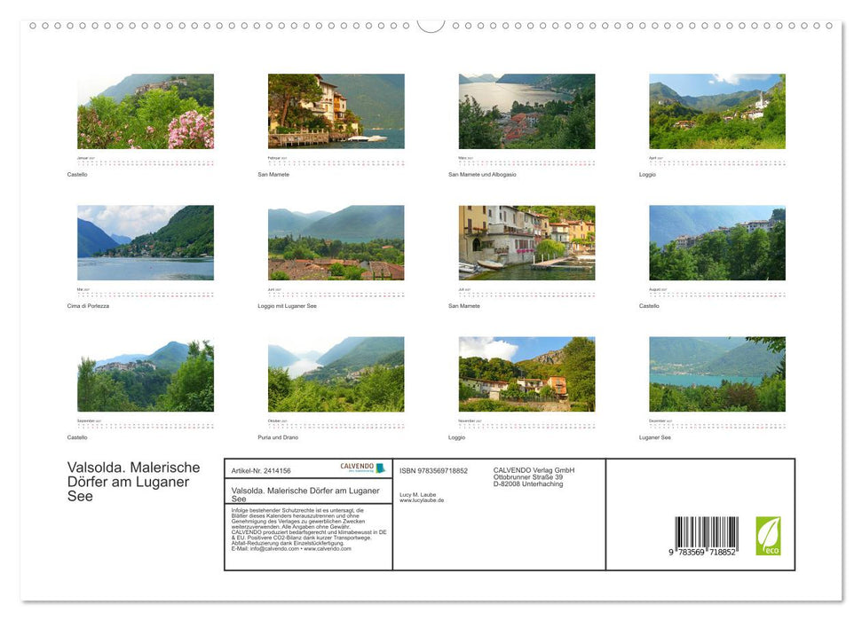 Valsolda. Malerische Dörfer am Luganer See (CALVENDO Premium Wandkalender 2027)